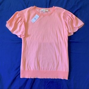 LOFT Medium Flutter Sleeve Peach Blouse